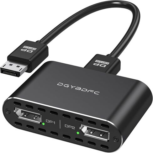 محول DisplayPort إلى HDMI مزدوج 1 في 2 مخرج، منفذ عرض 4K60 هرتز DP 1.4 إلى 2 HDMI Splitter لشاشة بطاقة رسومات الكمبيوتر يدعم وضع Windows الممتد، [MacOS فقط وضع المرآة]، بدون كابلات DP in Kuwait