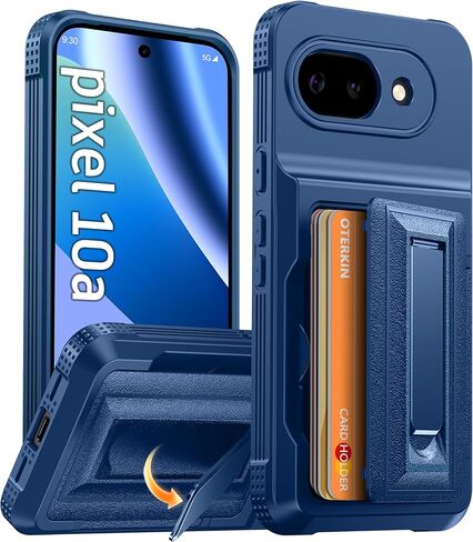 حافظة محفظة Oterkin لهاتف Google Pixel 10a [حامل بطاقات 4-5] [مسند معدني] [حجب RFID] [حماية كاملة للكاميرا] [حماية من الدرجة العسكرية] حافظة هاتف متينة مقاومة للصدمات لهاتف Google 10a، أسود in Kuwait