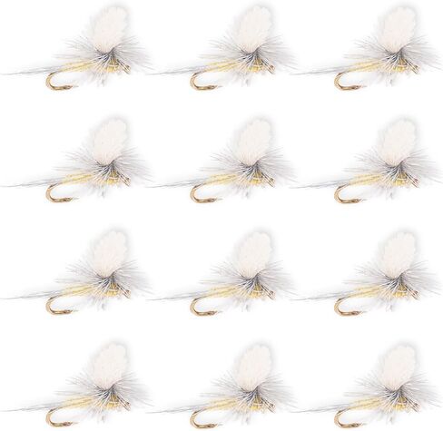 Parachute PMD 12 Pack – Premium Hand Tied Dry Flies for Fly Fishing – Pale Morning Dun Mayfly Pattern for Trout – High Floating, Easy Visibility, Proven Hatch-Matching Fly Set in Saudi Arabia