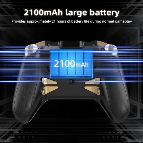 Doriteney RG G01 Wireless Gaming Controller with Heart Rate Monitor & Display, Hall Effect Triggers, Programmable Back Buttons for PC, Switch, Steam, Android, iOS - 2.4G/Bluetooth/Wired Black in Saudi Arabia