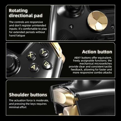 Doriteney RG G01 Wireless Gaming Controller with Heart Rate Monitor & Display, Hall Effect Triggers, Programmable Back Buttons for PC, Switch, Steam, Android, iOS - 2.4G/Bluetooth/Wired Black in Saudi Arabia