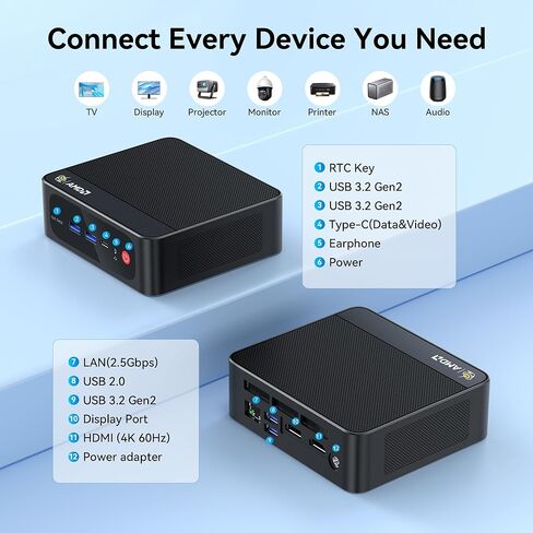 Beelink SER5 Pro Mini PC, Ryzen 5 5625U (6C/12T, Up to 4.3GHz), 16GB DDR4 RAM, 500GB NVMe SSD, Radeon Graphics 7 CUs, Triple Display 4K@60Hz via HDMI/DP/Type-C, WiFi 6/BT 5.4, Compact Office Desktop in Saudi Arabia