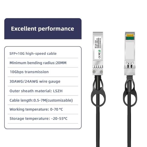 كابل SFP+ كابل نحاسي توصيل مباشر 10 جيجا، كابل طاقة 30AWG لجهاز Ubiquiti in Kuwait
