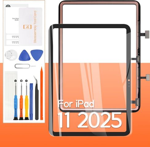 استبدال شاشة تعمل باللمس لجهاز iPad 11 A3355، A3356، A3354 11.0 بوصة، لجهاز iPad 2025 (الجيل الحادي عشر) لوحة شاشة تعمل باللمس محول رقمي استبدال الشاشة مجموعات إصلاح التجميع الكاملة - أسود in Kuwait