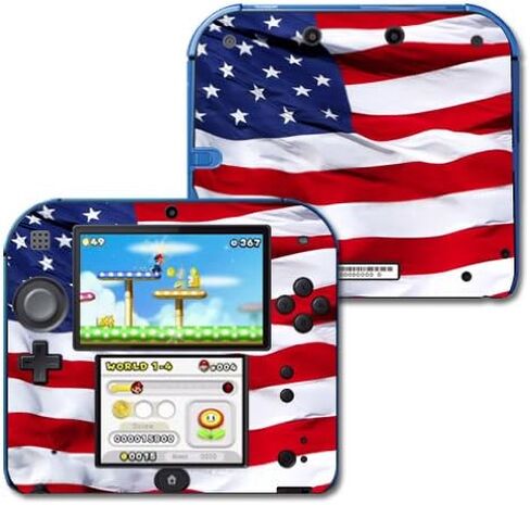 MightySkins Skin Compatible with Nintendo 2DS - American Flag | Protective, Durable, and Unique Vinyl Decal wrap Cover | Easy to Apply, Remove, and Change Styles | Made in The USA in Saudi Arabia