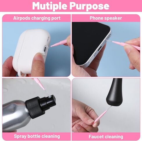 Cell Phone Cleaning Kit 22 Pcs Phone Charging Port Cleaner Anti-Clogging Mini Cleaning Dust Remover Tools USB C Speaker Port Clean Kit fit for Cell Phones Earbuds in Saudi Arabia