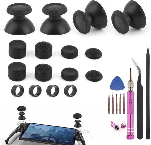 4Pack Thumbsticks for PlayStation Portal Thumbstick Replacement for PS5 Portal Sticks Caps Accessories with Repair Tools in Saudi Arabia