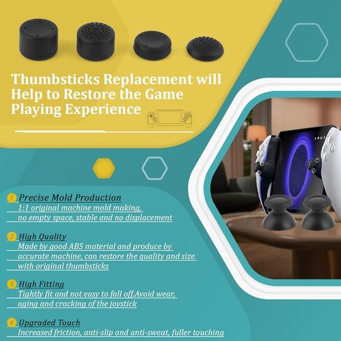 4Pack Thumbsticks for PlayStation Portal Thumbstick Replacement for PS5 Portal Sticks Caps Accessories with Repair Tools in Saudi Arabia