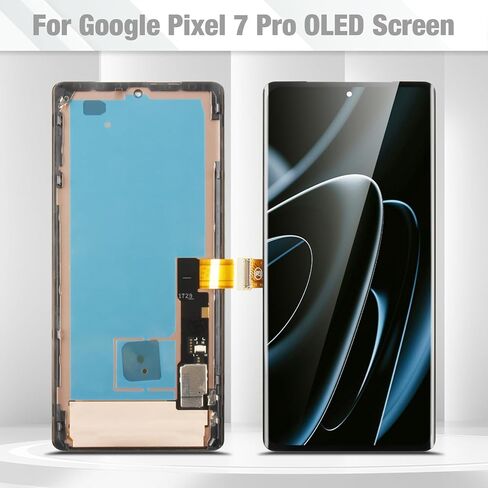 OLED Screen Replacement for Google Pixel 7 Pro LCD Display GP4BC GE2AE Touch Screen Assembly with Repair Tools (Black with Frame,No Fingerprint Cable) in Kuwait