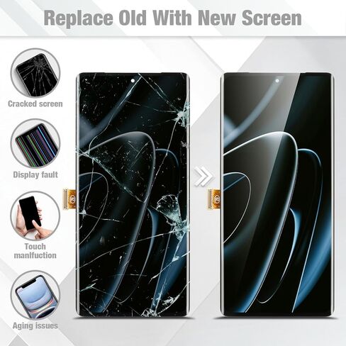 OLED Screen Replacement for Google Pixel 7 Pro LCD Display GP4BC GE2AE Touch Screen Assembly with Repair Tools (Black with Frame,No Fingerprint Cable) in Kuwait