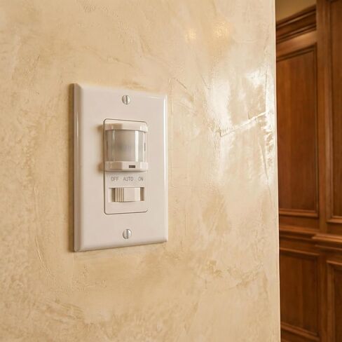 Intermatic IOS-DSIF-WH Motion Sensor, White - Automated Lighting Control with Adjustable Time Delay, Compatible with Lutron Caseta Home Automation Devices - Energy-Efficient & Reliable Performance in Saudi Arabia
