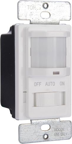 Intermatic IOS-DSIF-WH Motion Sensor, White - Automated Lighting Control with Adjustable Time Delay, Compatible with Lutron Caseta Home Automation Devices - Energy-Efficient & Reliable Performance in Saudi Arabia