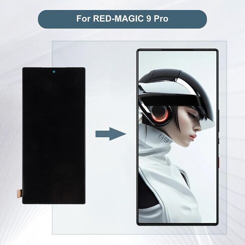 TFT LCD Display Touch Screen Digitizer Assembly Repair Replacement 6.8" for REDMAGIC 9 Pro with Tools（Black） in Saudi Arabia