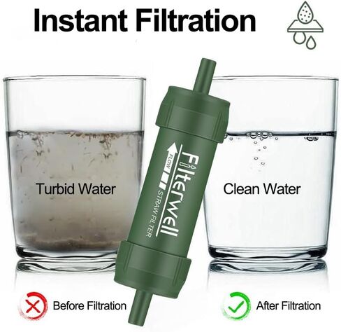 Portable Water Filtration System, 0.01 Micron Purification, Emergency Hiking Camping, Outdoor Activities, Single Unit in Saudi Arabia
