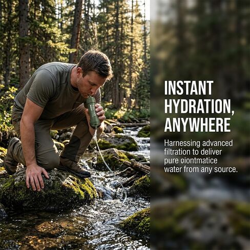 Portable Water Filtration System, 0.01 Micron Purification, Emergency Hiking Camping, Outdoor Activities, Single Unit in Saudi Arabia