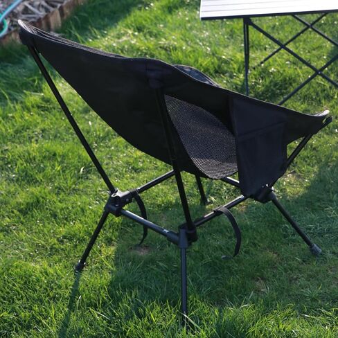 Wildhiker Lightweight Camping Chair – Folding Portable Chair for Adults, 2.16 lbs with Square Base and Carry Bag for Travel, Fishing, Motorcycle, Festival– Black in Saudi Arabia