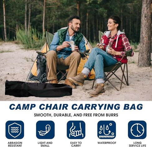 Camping Chair Replacement Carry Bag, 39.37×11.8in Folding Chair Storage Bag With Shoulder Strap & Drawstring, for camping chairs with a folded length under 37in and diameter less than 7.5 in(No Chair) in Saudi Arabia
