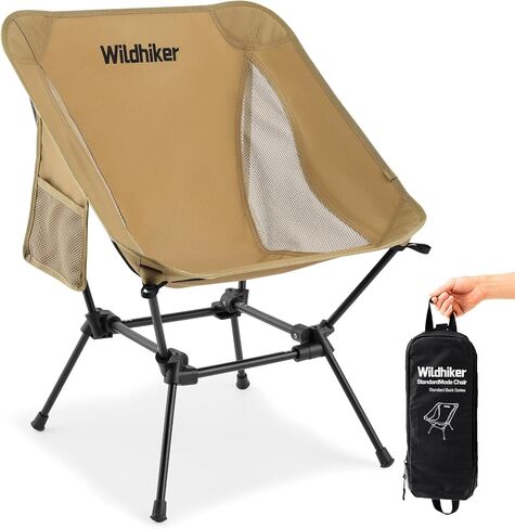 Wildhiker Lightweight Camping Chair – Folding Portable Chair for Adults, 2.16 lbs with Square Base and Carry Bag for Travel, Fishing, Motorcycle, Festival– Black in Saudi Arabia