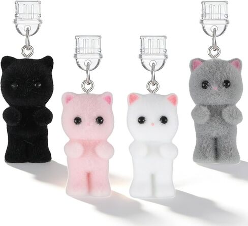 4 Pcs Dust Plug Charm Cute Cat USB c Dust Plug Charm Type C Cell Phone Anti-Dusts Plugs Compatible with Phone Type C Charging Ports for Readers Book Lover Women Men Types C Dusts Plugs in Saudi Arabia