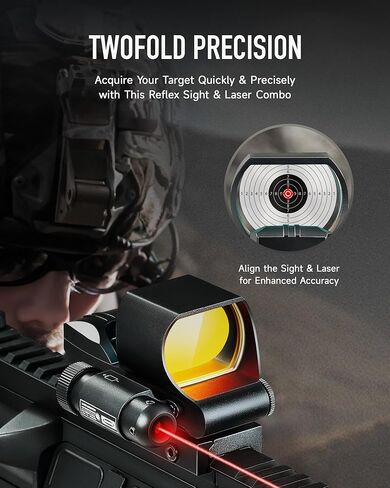 مجموعة ليزر أحمر من PINTY Reflex Sight، 3 MOA Red Dot Sight مع ليزر أحمر مدمج 4 أنماط شبكية 5 مستويات سطوع لقضبان Picatinny Weaver مقاس 20 مم، بصريات تكتيكية لبندقية مسدس Airsoft in Kuwait