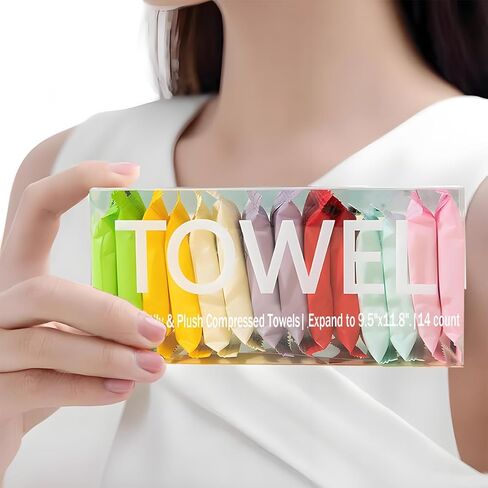 Disposable Compressed Towels – Portable Compressed Towel Tablets for Travel, Thick Super Absorbent Wash Cloths for Camping, Hiking, Hotel & Emergency Use (14 Pack) in Saudi Arabia
