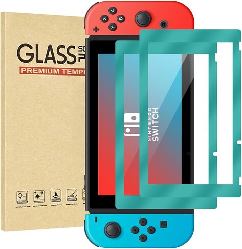 2-Pack Pink Border Tempered Glass Screen Protector for Switch Model 2017 [6.2 Inch]，HD Clear, Anti Scratch, Anti-Fingerprint, Shatterproof，Bubble Free, 9H Hardness, Ultra Thin in Saudi Arabia