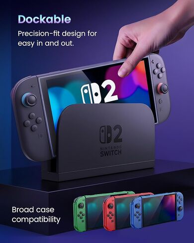 TRANSNOVO 2-Pack for Switch 2 واقي شاشة من الزجاج المقسى مع دليل المحاذاة، مقاوم للخدش 9H، تثبيت خالٍ من الفقاعات لمدة 10 ثوانٍ للمستخدمين لأول مرة، زجاج حساس للمس فائق الوضوح (عبوتان) in Kuwait