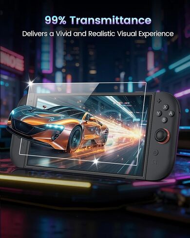 TRANSNOVO 2-Pack for Switch 2 واقي شاشة من الزجاج المقسى مع دليل المحاذاة، مقاوم للخدش 9H، تثبيت خالٍ من الفقاعات لمدة 10 ثوانٍ للمستخدمين لأول مرة، زجاج حساس للمس فائق الوضوح (عبوتان) in Kuwait