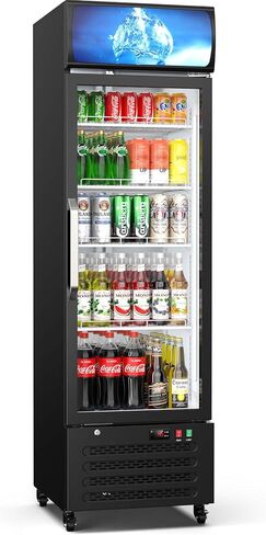 ETL & DOE Certified Commercial Beverage Refrigerator, Commercial Display Fridge with Glass Door, Upright Merchandiser Refrigerator Cooler with Front LED Light for Stores, Restaurant, Office in Saudi Arabia