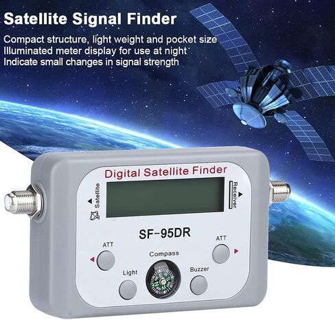 Digital Satellite Signal Meter Finder Instrument, Compact Portable Size, Lightweight - High Sensitivity Display, Illuminated for Night Use, Easy Satellite Dish Alignment in Saudi Arabia