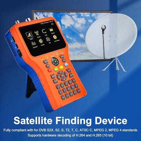 WALFRONT Satellite Finder Meter Satellite Finding Device 4.3in Colorscreen DVB S2X S T2 T Signal Strength Quality HD Display Digital Sat Detector Recognition (US Plug) in Saudi Arabia