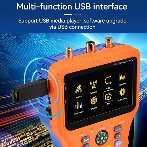 WALFRONT Satellite Finder Meter Satellite Finding Device 4.3in Colorscreen DVB S2X S T2 T Signal Strength Quality HD Display Digital Sat Detector Recognition (US Plug) in Saudi Arabia