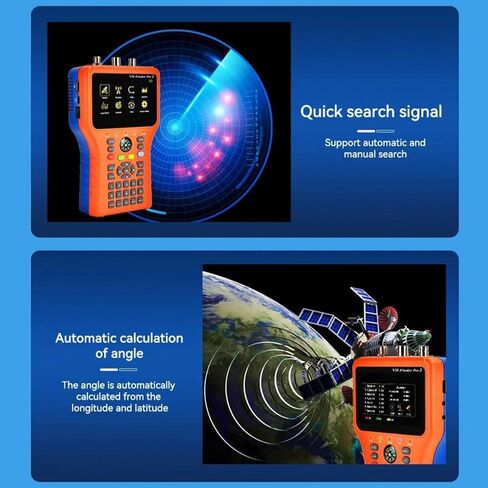 WALFRONT Satellite Finder Meter Satellite Finding Device 4.3in Colorscreen DVB S2X S T2 T Signal Strength Quality HD Display Digital Sat Detector Recognition (US Plug) in Saudi Arabia