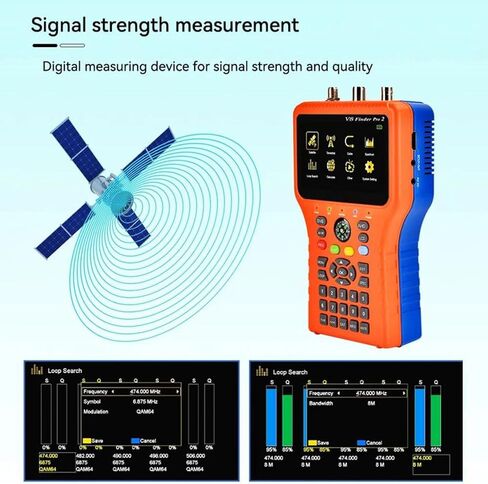 WALFRONT Satellite Finder Meter Satellite Finding Device 4.3in Colorscreen DVB S2X S T2 T Signal Strength Quality HD Display Digital Sat Detector Recognition (US Plug) in Saudi Arabia