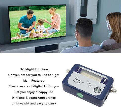 Luocute TV Signal Finder, TV Antenna Strength Antenna Meter Digital Aerial Terrestrial Signal Strength Meter with Excellent Sensitivity for Enhanced Viewing Suit for Home Use in Saudi Arabia