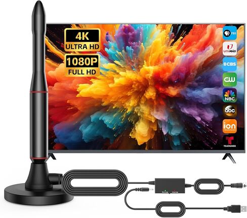 TV Antenna Indoor Antenna for Smart TV,650+ Miles Long Range Digital Antenna Indoor for All TV, for Local Channels,Supports 4K, 1080p in Saudi Arabia