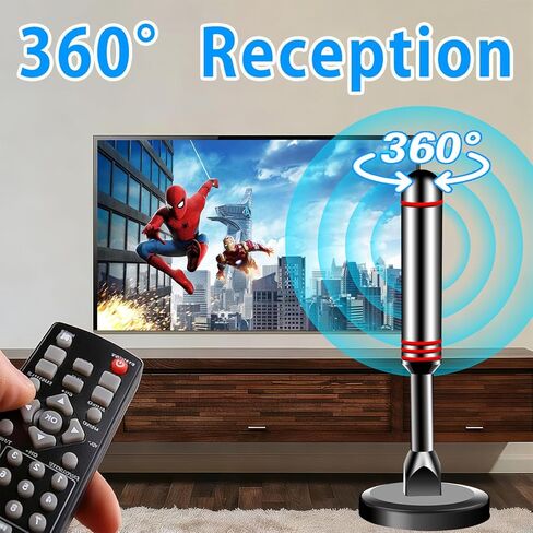 TV Antenna for Smart TV Indoor, Long Range Reception HD Digital TV Antenna for Local Channels Supports 4K 1080p with Strong Magnetic Base for Easy Installation, 10ft HD Coax Cable in Saudi Arabia