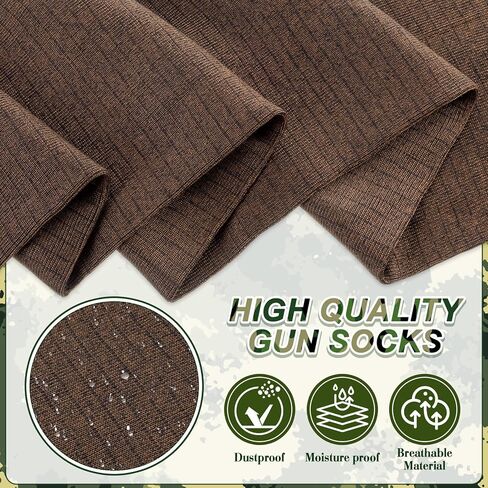 Tatuo 8 Pcs 55x6 Inch Gun Socks for Rifles and Shotguns with Drawstring Closure Silicone Treated Knit Gun Sleeve Elastic Design Holder Socks Cover for Hunting Shooting Tactical in Saudi Arabia