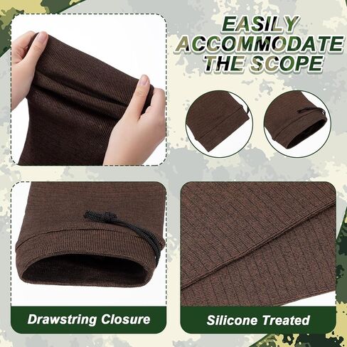 Tatuo 8 Pcs 55x6 Inch Gun Socks for Rifles and Shotguns with Drawstring Closure Silicone Treated Knit Gun Sleeve Elastic Design Holder Socks Cover for Hunting Shooting Tactical in Saudi Arabia