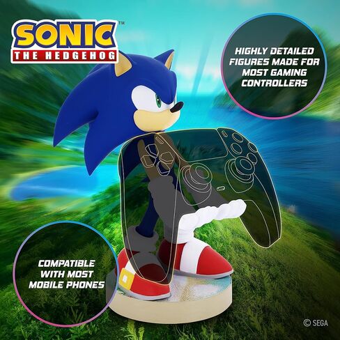 Cableguys Modern Sonic Controller Holder & Phone Stand - Gaming Setup Accessories for Desk and Game Room, Controller Stand Compatible with Xbox, PlayStation & Most Standard Game Controllers in Saudi Arabia