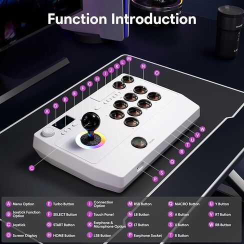 Saitake Wireless Arcade Fight Stick Joystick for PC,Android,IOS,Switch 1/2,PS3,PS4, Arcade Stick Supports Bluetooth, 2.4G Receiver and Wired Connection,with a 3.5 mm Audio Jack in Saudi Arabia