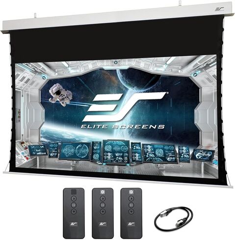 Elite Screens Evanesce Tab-Tension B CineGrey 5D, 126-inch 16:9, in Ceiling Concealed Electric Motorized Drop Down Projector Screen w Ambient Light Rejecting CG5D Projection Material, ETB126HD5-E10 in Saudi Arabia