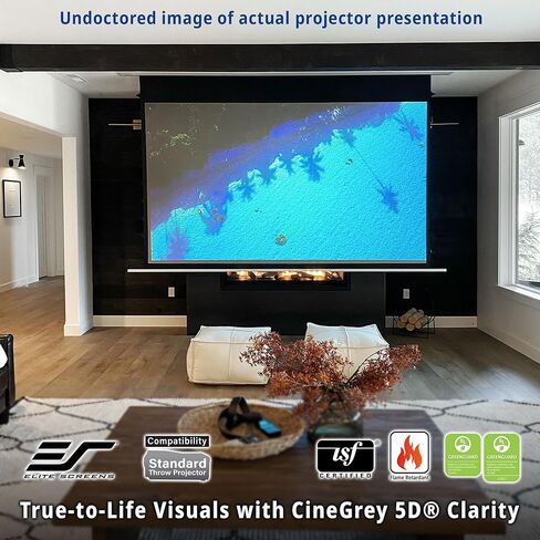 Elite Screens Evanesce Tab-Tension B CineGrey 5D, 126-inch 16:9, in Ceiling Concealed Electric Motorized Drop Down Projector Screen w Ambient Light Rejecting CG5D Projection Material, ETB126HD5-E10 in Saudi Arabia