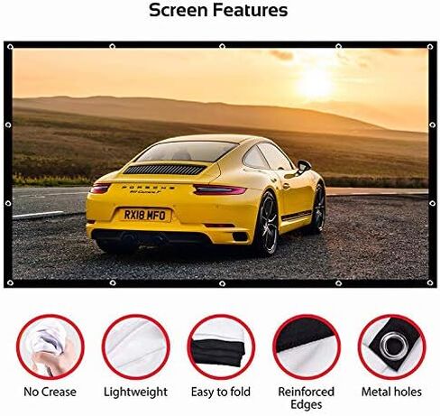 60 inch Projector Screen 16:9 Foldable Anti-Crease Portable Projector Movies Screens for Home Theater Outdoor Indoor Support Double Sided Projection in Saudi Arabia