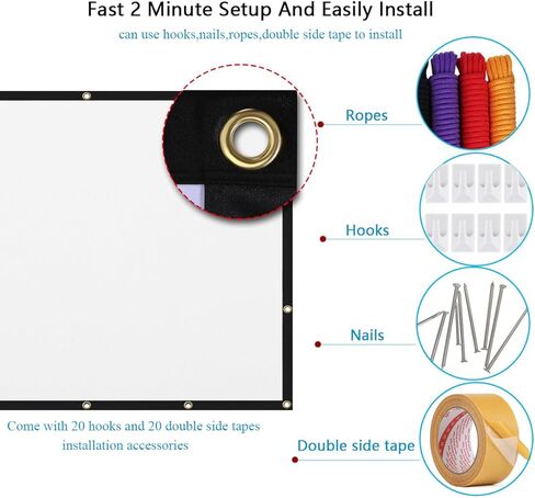 60 inch Projector Screen 16:9 Foldable Anti-Crease Portable Projector Movies Screens for Home Theater Outdoor Indoor Support Double Sided Projection in Saudi Arabia
