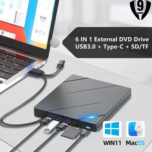 HP 21.45" FHD All-in-One PC, Intel N200 Processor, 8GB DDR5 RAM, 512GB PCIe SSD, HDMI, WiFi 6, Windows 11 Pro, Wired Keyboard & Mouse + External 9H 6-in-1 DVD Drive, Black in Saudi Arabia