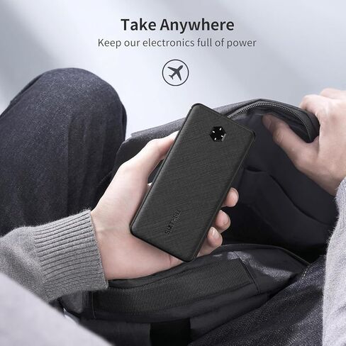 شاحن محمول SIXTHGU، بنك طاقة نحيف 10000 مللي أمبير PD 20 وات، حزمة بطارية شحن سريع USB C داخل وخارج، بنك طاقة خارجي للهاتف متوافق مع iPhone 16 15 14 13 Samsung S22 S21 Google iPad إلخ in Kuwait