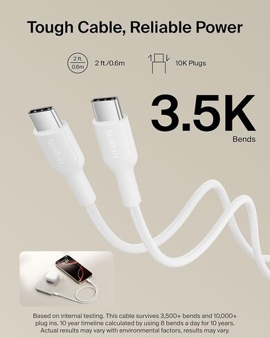 Belkin MagSafe Power Bank 5,000mAh, Ultra-Slim Portable Charger Magnetic Back Supports MagSafe Accessories On-The-Go, Wireless Battery Pack w/USB C Cable for iPhone 17, Pixel 10, Travel - Sand in Saudi Arabia