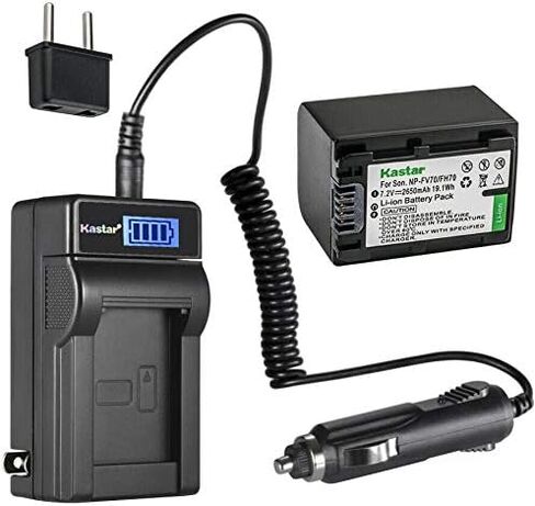 Kastar 1-Pack NP-FH70 Battery and LCD AC Charger Compatible with Sony DCR-HC42 DCR-HC44 DCR-HC45 DCR-HC46 DCR-HC47 DCR-HC48 DCR-HC50 DCR-HC51 DCR-HC52 DCR-HC53 DCR-HC54 DCR-HC62 DCR-HC65 DCR-HC7 in Saudi Arabia