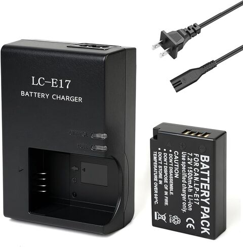 LP-E17 Battery Pack and LC-E17C Battery Charger Compatible with Canon EOS R8 R10 R50 RP, Rebel T6i T7i T8i T6s SL2 SL3, EOS 77D 200D 750D 760D 800D 8000D M3 M5 M6 Mark II, KISS X8i and More in Saudi Arabia